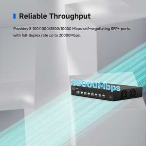 8-Port Layer 3 Netzwerk-Switch 10G SFP Multi-Gigabit-Rack-Mount-Rechen zentrum VLAN SNMP QoS Stapelbare Glasfaser Neuer Bestand