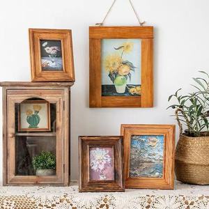 25 x30cm הבציר משובח אמנות אמנות תמונה שולחן מסגרת תמונה קישוט קיר עץ ברמה גבוהה קיר תליית שמן מסגרת ציור