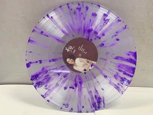 レコードプレーヤーメーカーのビニールレコードプレス用の透明LPにプロモーションカスタム音楽が黄色にスプラッシュ - Product Image 2