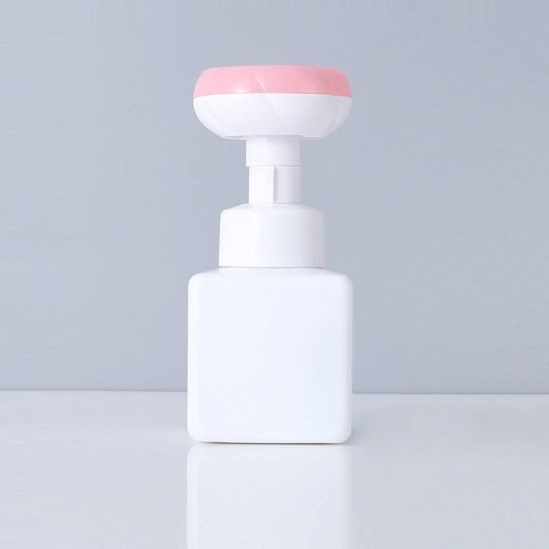 White bottle + pink flower pump head