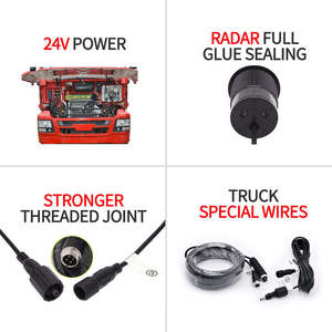 24V חובה אוניברסלי משאית נקודה עיוורת מערכת רכב מסחרי 4 pcs חניה חיישנים עם אזעקה עבור אוטובוס rv משאית - Product Image 3