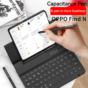 Estojo de celular magnético de couro liso, capa para oppo, encontrar n, com suporte para telefone, para mouse