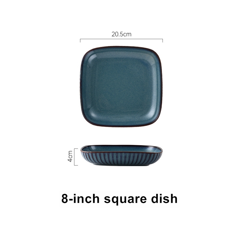 Plat carré de 8 pouces