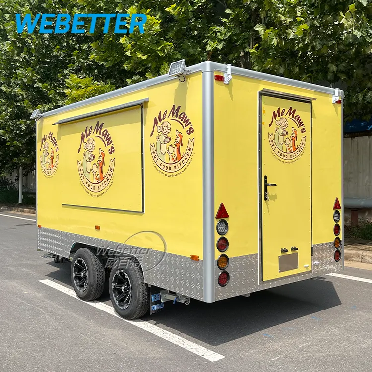 WEBETTER Commercial Catering Konzession Trailer Square Mobile Restaurant Food Trailer mit vollen Küchengeräten zum Verkauf