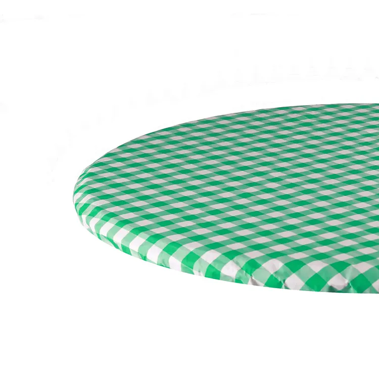 Nappe en vinyle étanche ronde, dia 30 pouces, élastique, blanc/vert, écologique, pour l'extérieur et la maison, offre spéciale, 2021