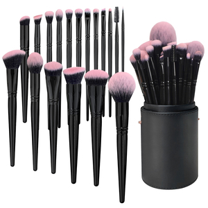Yüksek kalite pembe makyaj fırçası seti özel Logo ile 18 adet fırçalar yanak kapatıcı kaş kalemi tıraş fırçası - Product Image 2