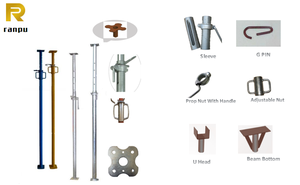 3个可调钢支撑支柱脚手架建筑用钢支撑脚手架 - Product Image 3