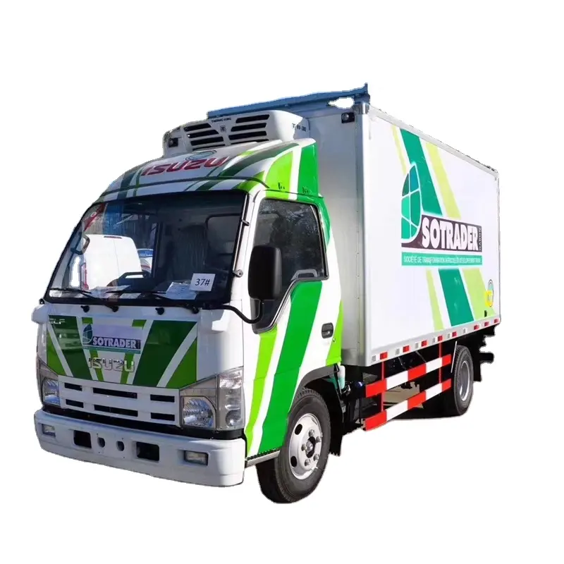 일본 이스즈 우 3-5 톤 소형 냉장 차량 냉동 신선한 식품 운송 냉장고 밴 트럭