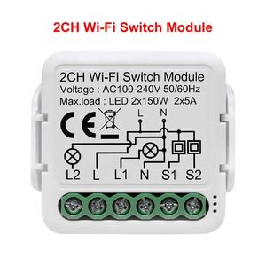 Módulo de interruptor inteligente Tuya Wifi con Control de voz para el hogar de 2 canales - Product Image 4