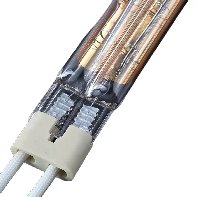 Lámpara de calefacción infrarroja de recubrimiento dorado de doble tubo 1500w 400v