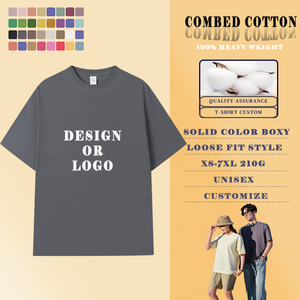 Toptan markalı düz T-Shirt o-boyun kısa Boxy gevşek Fit stil 24/7 sipariş takip Overruns baskılı desen örme kumaş - Product Image 5