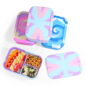 カスタムロゴ1200ml弁当箱子供用マイクロ波対応シリコン長方形収納食品容器食品グレード新生児用 - Product Image 1