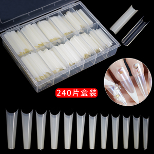 240 adet kutu 2XL No C XXL tabut Nail İpuçları düz ABS özel Logo temizle kolay fransız net olmayan C eğrisi XXL kare ipuçları - Product Image 5