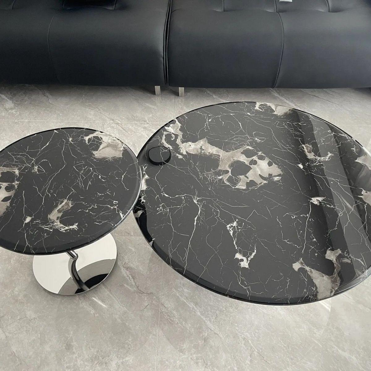 Suspended stainless steel marble platinum diamond