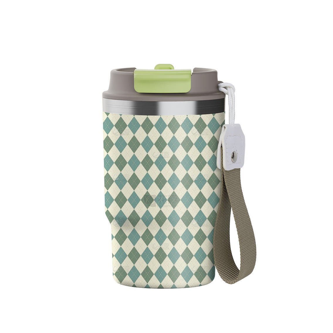 Tasse à café double boisson vert foncé