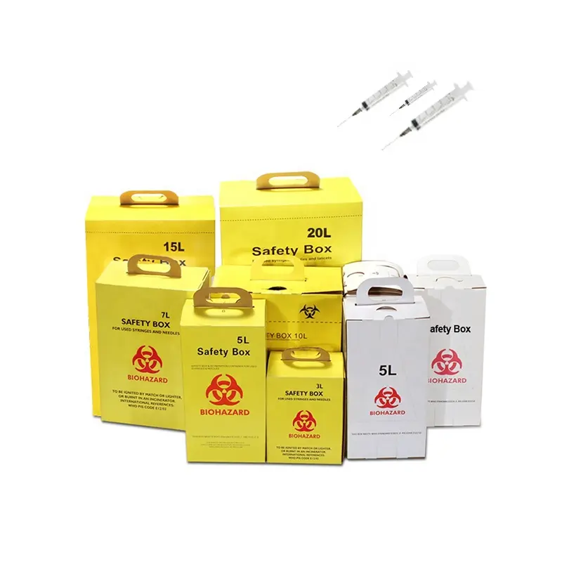 노란 색깔 마분지 안전 Lancet 상자 의학 소모품 두꺼운 종이 UV 코팅 니스로 칠하는 각인은 매트 박판을 받아들입니다