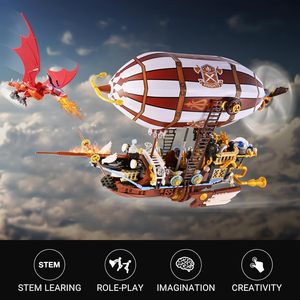 <strong>Science</strong> Fiction Mechanical Aesthetic <strong>Building</strong> <strong>Block</strong> Model of Airship Educational Toy <strong>Building</strong> <strong>Block</strong> Set Toy for Kids - Product Image 2