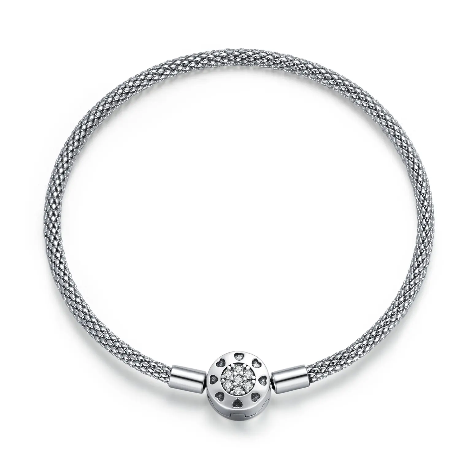 Braccialetto con ciondoli con perline in argento Sterling 925 bracciale con catena a rete con ciondoli per foto braccialetti con ciondoli per la creazione di gioielli