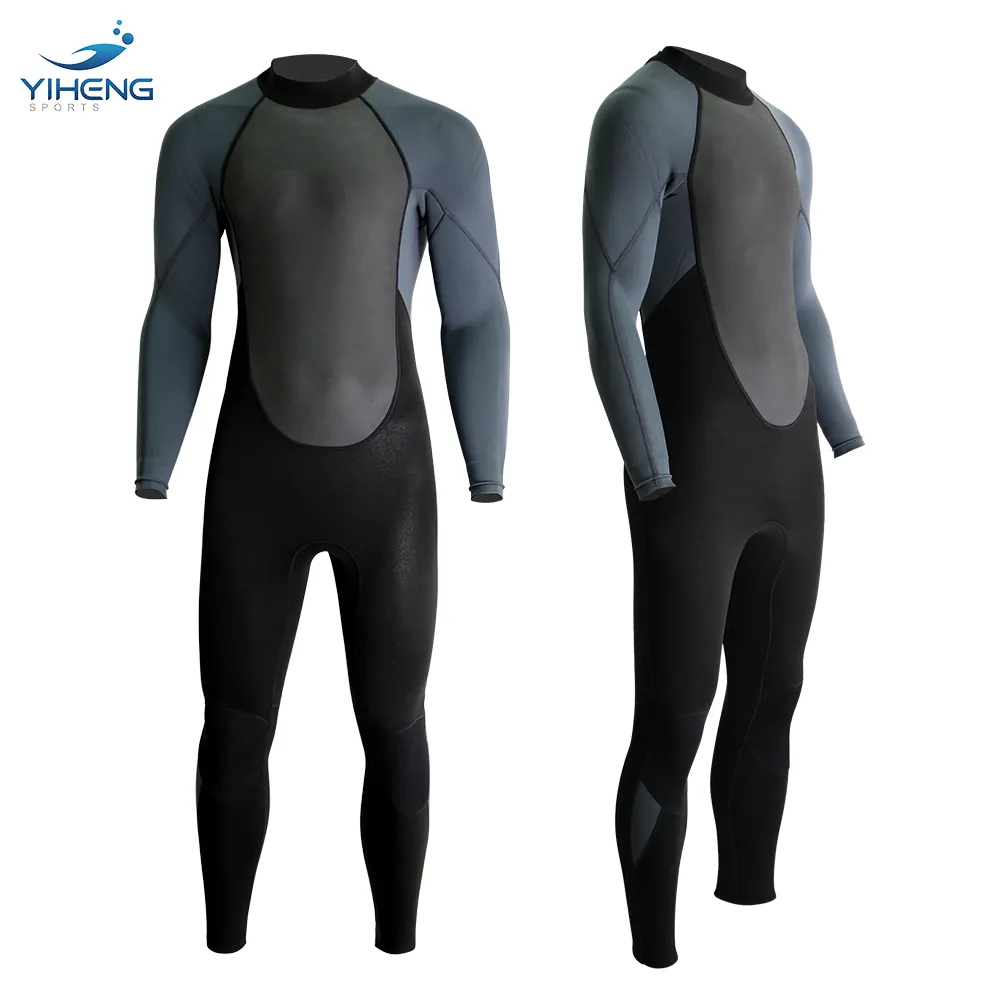 YIHENG özel Logo 2mm 3mm 4mm siyah geri Zip kireçtaşı Wetsuit sörf kıyafeti erkekler için