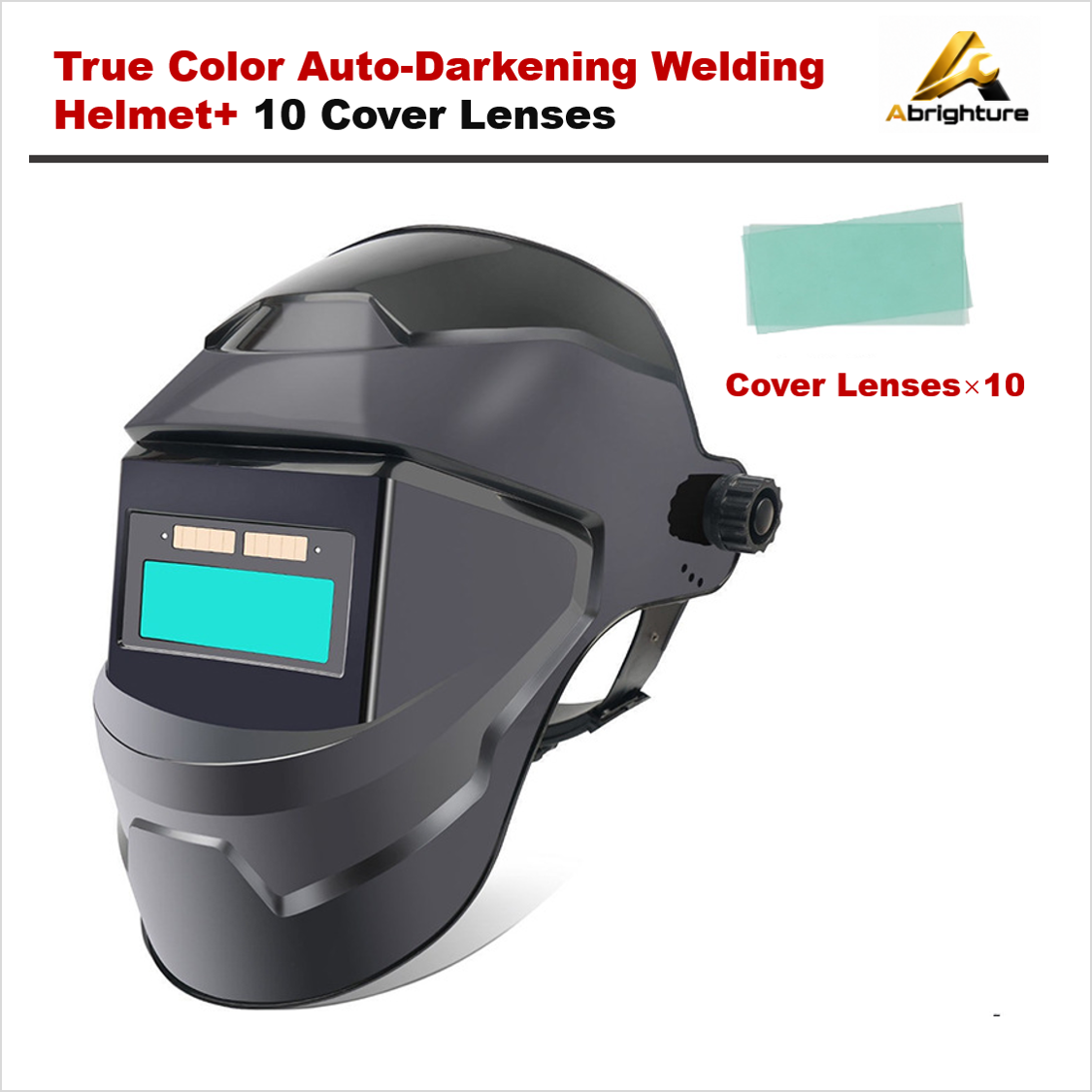 True Color Auto-Darkening Welding Helmet + 10 Cover Lenses