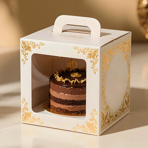 Nhà Sản Xuất Tùy Chỉnh In Thiết Kế Logo Thực Phẩm Cấp Bánh Bao Bì Các Tông Hộp, Đám Cưới Bánh Sinh Nhật Hộp Với Xử Lý - Product Image 4