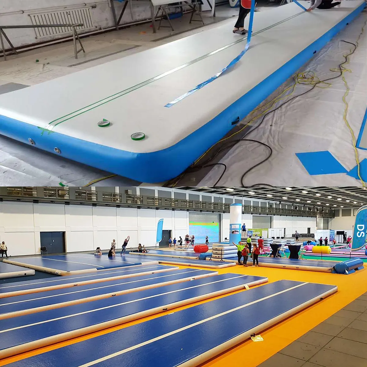 New 4m/5m/6m/8m/10m/12m/15minflatable air track gymnastics inflatable tumble airtrack air tumbling floor mat