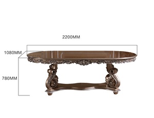 Mr saray fransız tarzı yemek masası ve sandalye kombinasyonu Set lüks Neoclassical katı ahşap 2.2 M yemek masası ev Villa için - Product Image 5