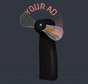 Mini ventilador portátil con pantalla LED programable, mensaje personalizado, batería eléctrica de mano para coche, uso al aire libre, hecho de plástico duradero