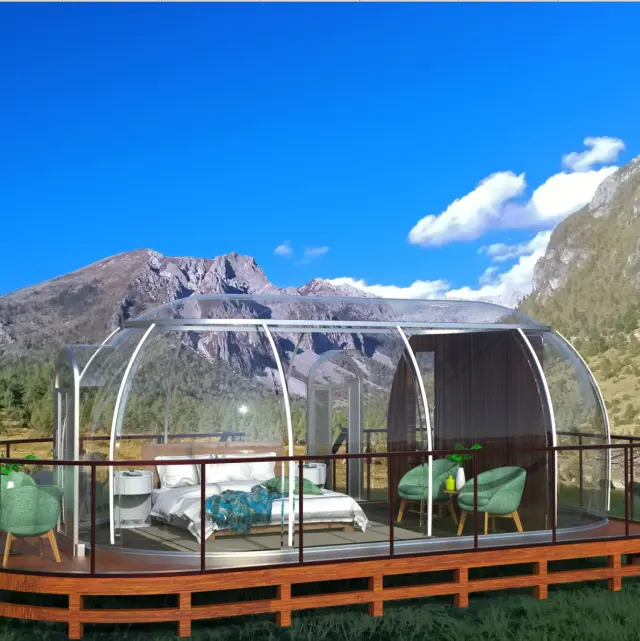 2022 شعبية من البولي كربونات Glamping Pods منزل الفندق