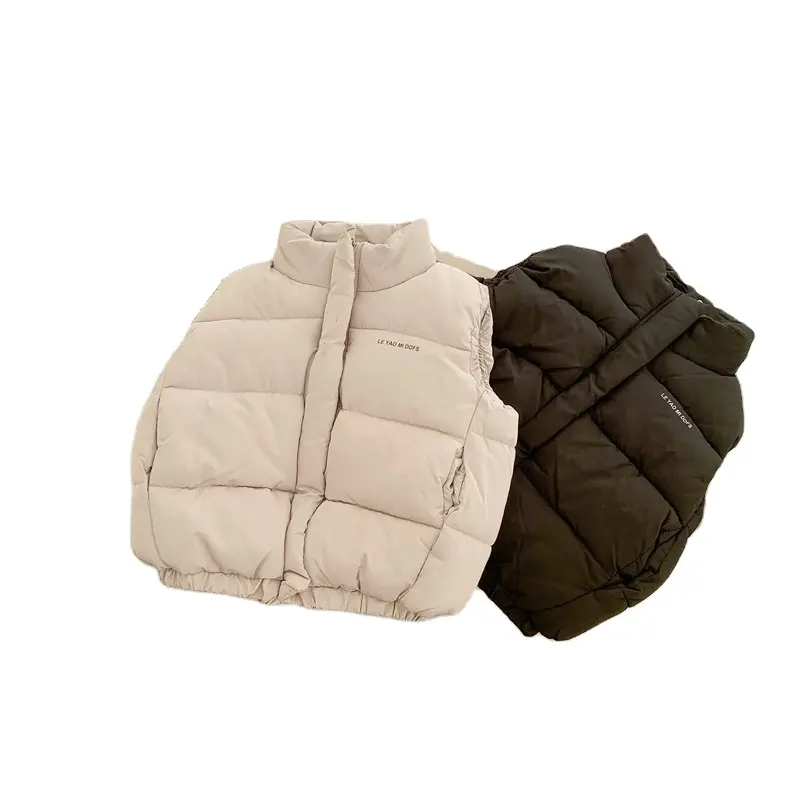 Popüler çocuklar yelekler kış 2024 yeni bebek mektup aşağı pamuk yelek kalınlaşmış ceket ceket