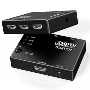 Conmutador HDTV de 1080P Conmutador HDTV de salida 3 en 1 con divisores y convertidores de video de control remoto IR