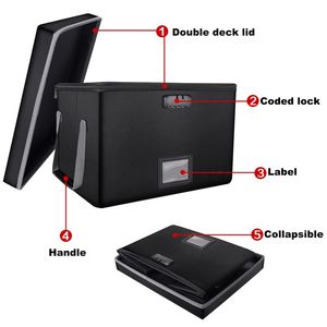 定制标志便携式文件柜盒子可折叠存储收纳器办公室文件文件箱 - Product Image 2