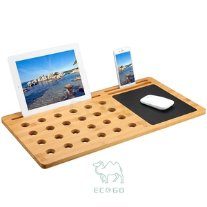 Bamboo <strong>Lap</strong> Desk Board Multi Task Laptop Tablet Cellphone Stand Holder with Built-in Mouse Pad <strong>Lap</strong> <strong>Table</strong> with Ventilation Holes - Product Image 3