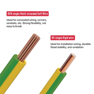 1.5mm 2.5mm 4mm 6mm 10mm 16mm 25mm tek çekirdekli bakır PVC ev BV BVR elektrik kablosu tesisatı ve tel yapı kablosu
