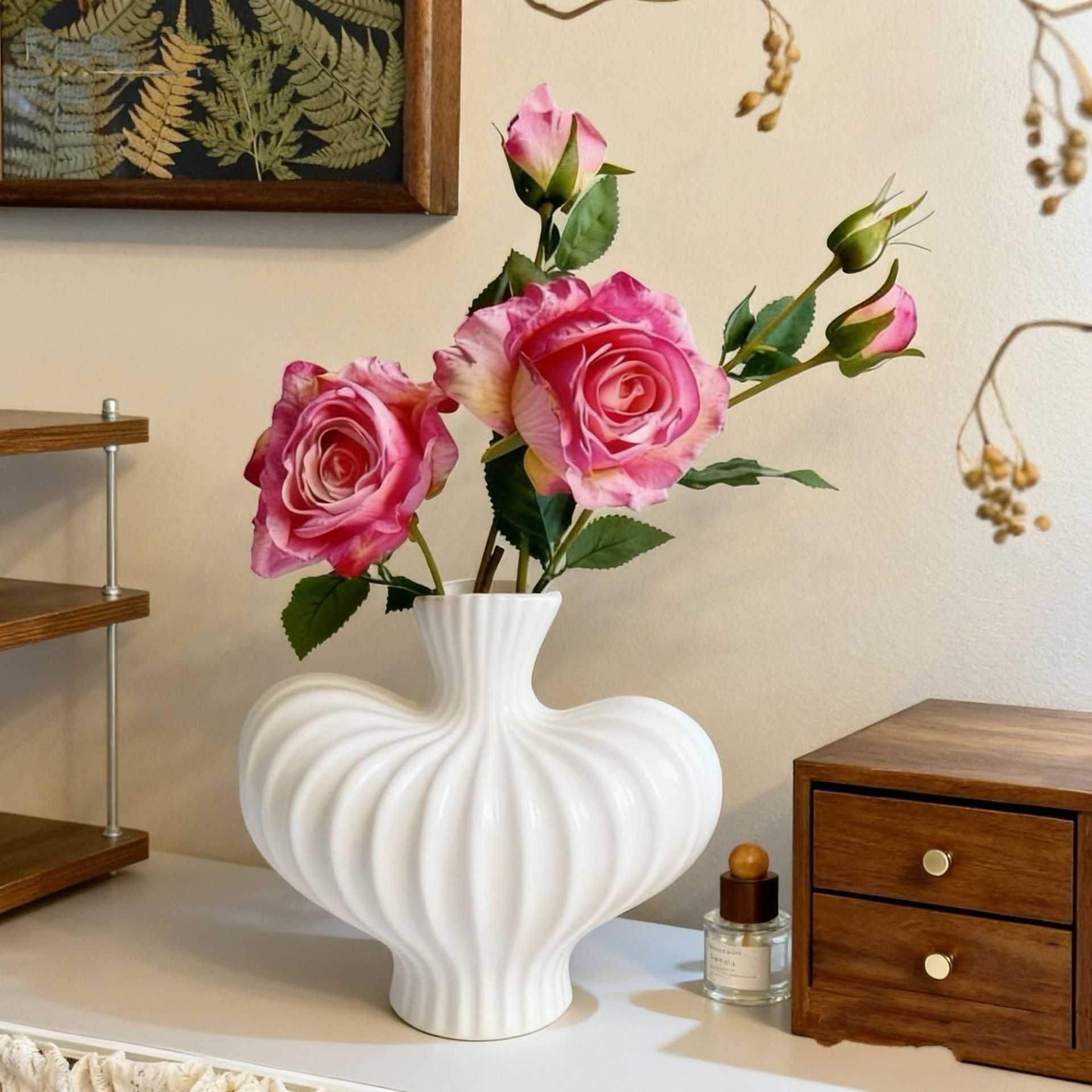 Una pintura al óleo de una rosa griega (sin botella)