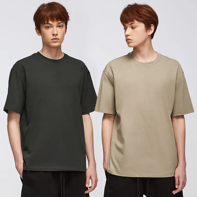 Mens Streetwear टी ढीला फिट 270g उच्च गुणवत्ता के लिए हैवीवेट टी शर्ट 100% कपास कस्टम मुद्रण लोगो टी शर्ट पुरुषों