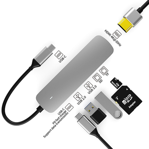 6 in 1 Hub Usb PD60W HD-MI USB3.0 USB2.0 SD TF PD Support All Type-c Channel <strong>Computers</strong> - Product Image 3