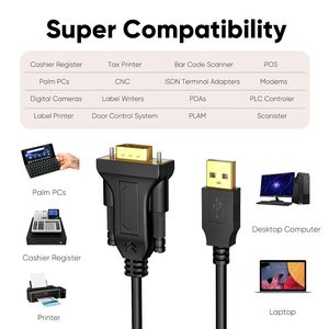 通用串行总线至串行适配器电缆RS232 DB9公端口支持视窗11 10 8.1 8 FTDI FT232RL扫描仪摄像机芯片组 - Product Image 3