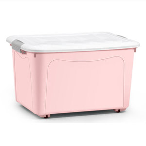 30L 50L 60L70Lグレーブルーピンクプラスチック特大収納ビンボックス衣類用蓋付き - Product Image 3