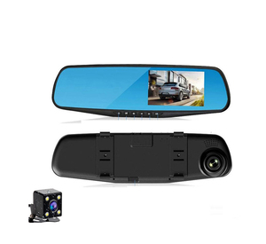 New Dual Lens Car Rearview Mirror Dashboard <strong>Camera</strong> Recorder <strong>with</strong> 4.3inch HD <strong>Display</strong>, Back up <strong>Camera</strong> <strong>and</strong> Motion Detect - Product Image 2