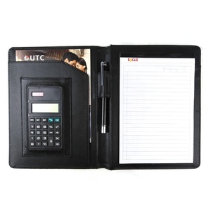 Cuaderno de cuero de presentación de impresión comercial de alta calidad carpeta de archivos de documentos con logotipo en relieve personalizado Bloc de notas de cartera A4 - Product Image 4