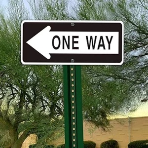 Customized Road Sign 12*6'' Traffic Signs Hot Sales One <strong>Way</strong> with Arrow Left Sign - Product Image 2