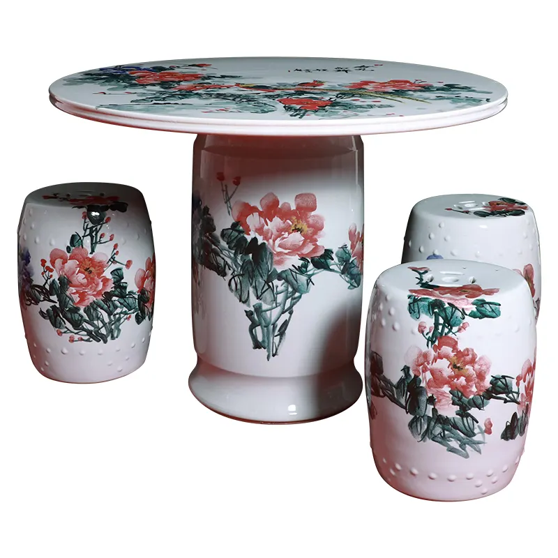 Palheta de porcelana moderna americana, estampa de flores, para casa, jardim, tambor, fogão, cerâmica, porcelana, jardim, mesa