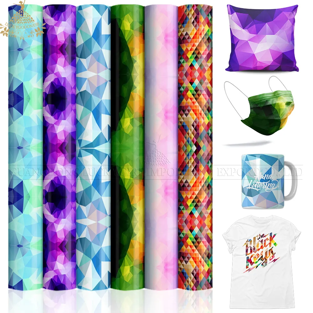 Infusible Transfer Ink Sheets 12X12in Geometry pattern Sublimation Paper Ink for DIY T-Shirt
