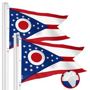 UD2 for G128 2-Pack Custom <strong>Ohio</strong> OH for State Flag 5x8 Ft StormFlyer Series Embroidered 220GSM Spun Polyester Design - Product Image 1