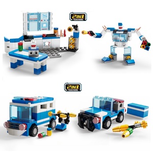 KFS Police <strong>Command</strong> Car <strong>Building</strong> <strong>Blocks</strong> Puzzle Compatible Toy Boy Small Particle Police Car Model - Product Image 4