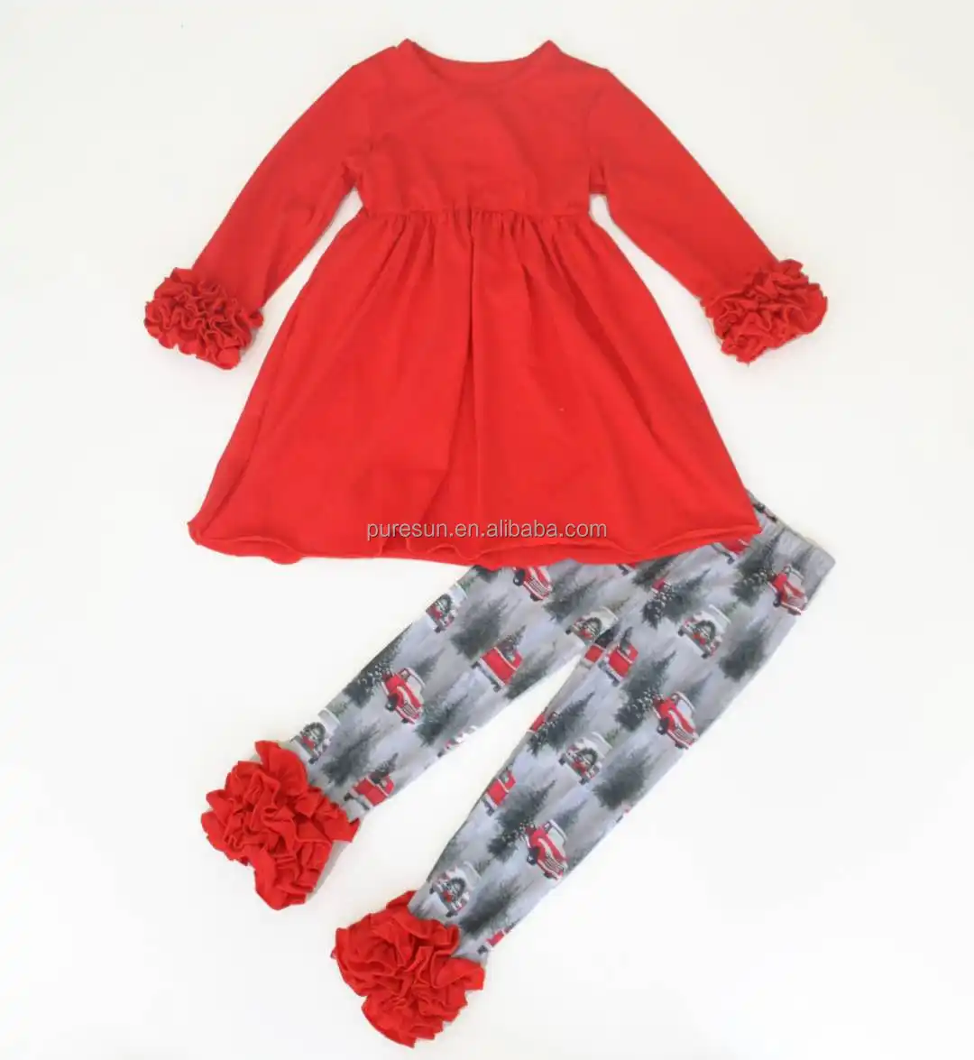 Autunno inverno vestiti delle ragazze set di abbigliamento bambini del commercio all'ingrosso di natale boutique vestito per i bambini