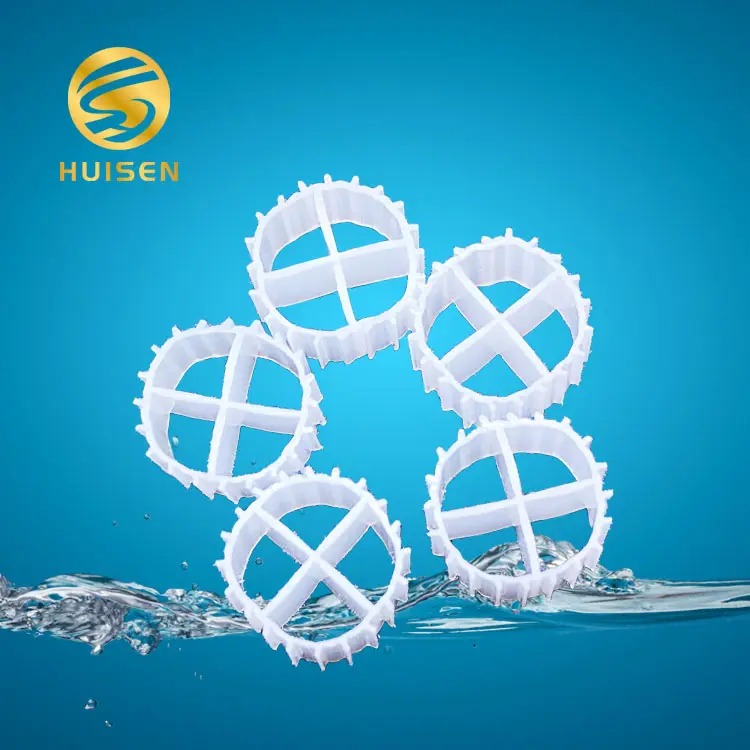 Huisen 100% yeni malzeme HDPE MBBR 4/5/6/19 delik k1 mbbr medya biyofilm taşıyıcılar