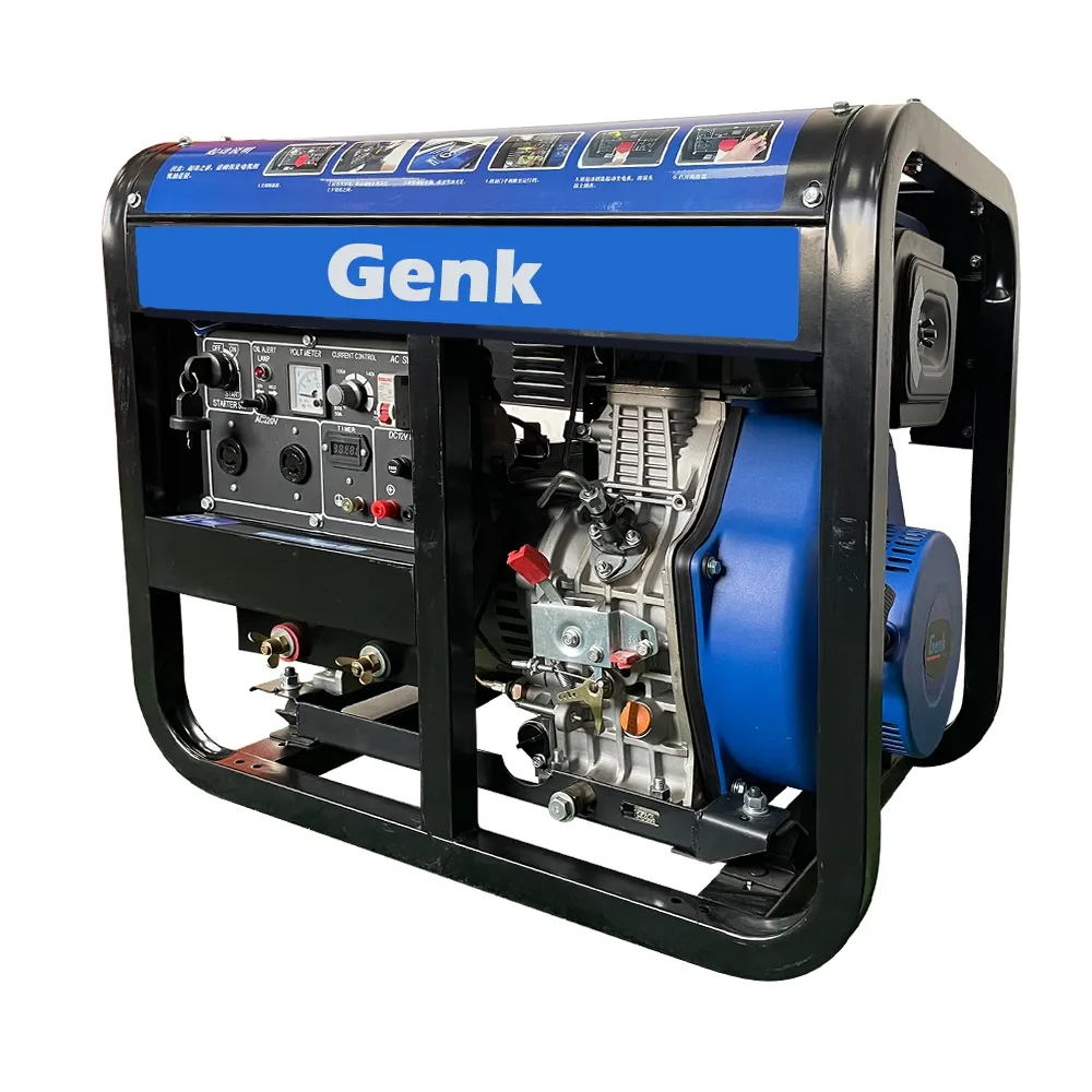 Genk avviamento elettrico 7kw corrente di saldatura 70A-220A generatore diesel 2.5kw 3kva potenza di uscita