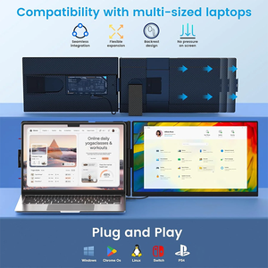 15.6-Inch FHD IPS Panel Notebook Laptop <strong>with</strong> Triple <strong>Monitor</strong> <strong>Built</strong>-<strong>in</strong> Speaker and Type C Interface Compatible <strong>with</strong> PS5 <strong>Computer</strong>